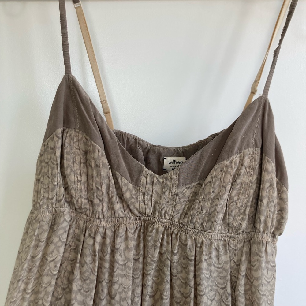 Wilfred silk slip dress with watercolor style print size small
